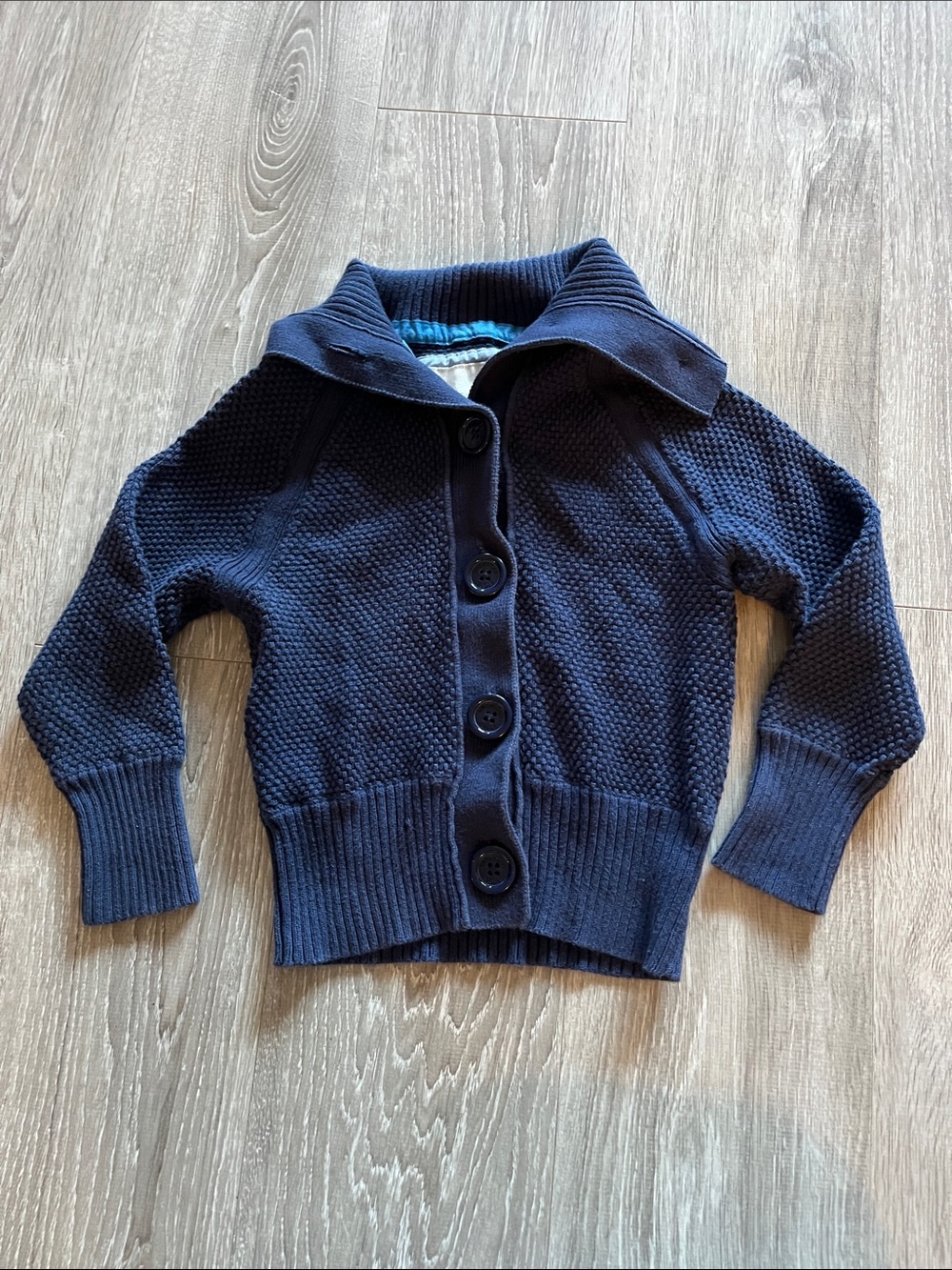 100% cotton American Eagle Outfitters Navy Button-Up Kids Sweater